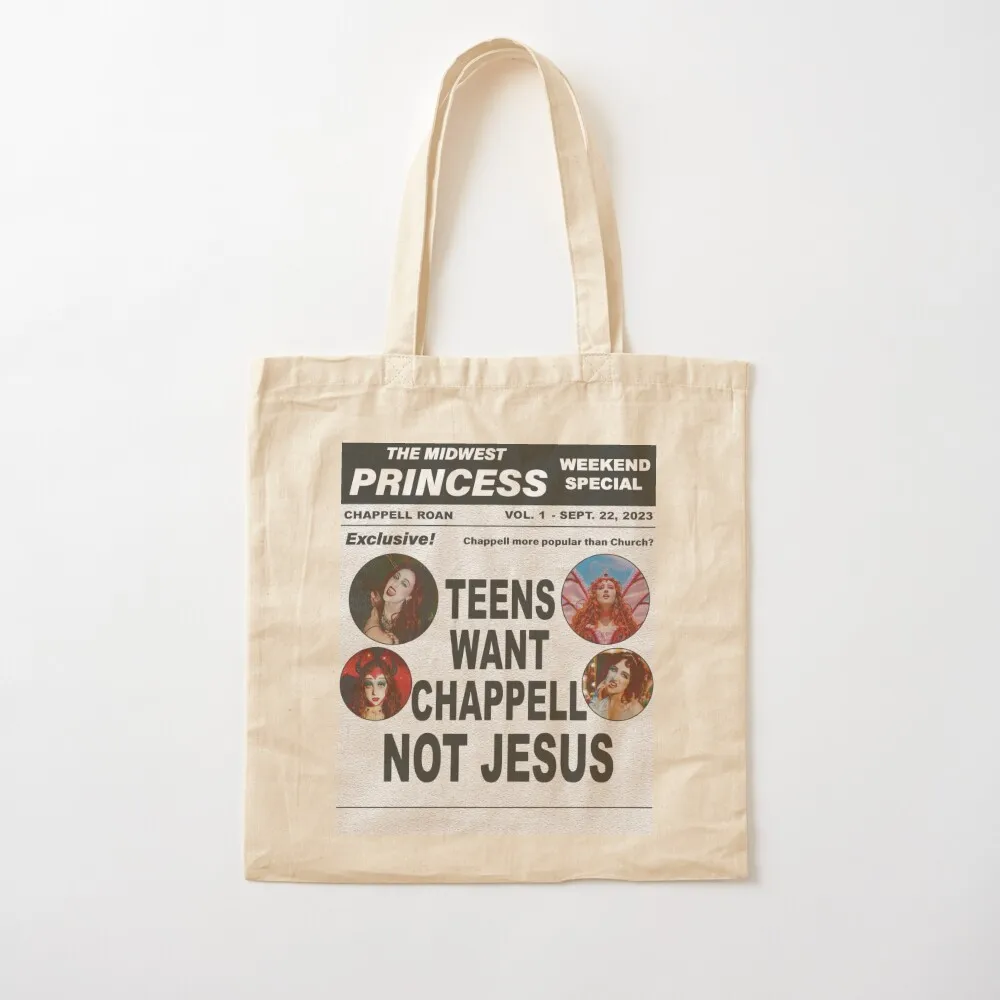 

Teens Want Chappell Roan Not Jesus Tote Bag reusable shopping bag men's bags men Canvas