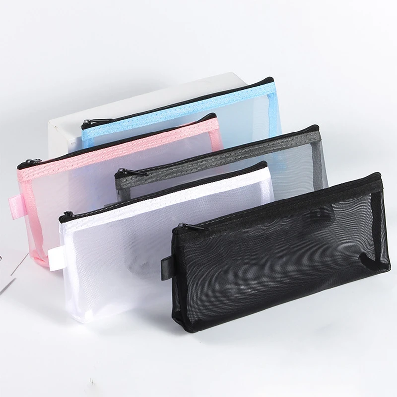 

Mash Visible Nylon Cosmetic Bags Large Capacity Brushes Lipstick Makeup Organizers Students Stationery Exam Pencil Storage Bags