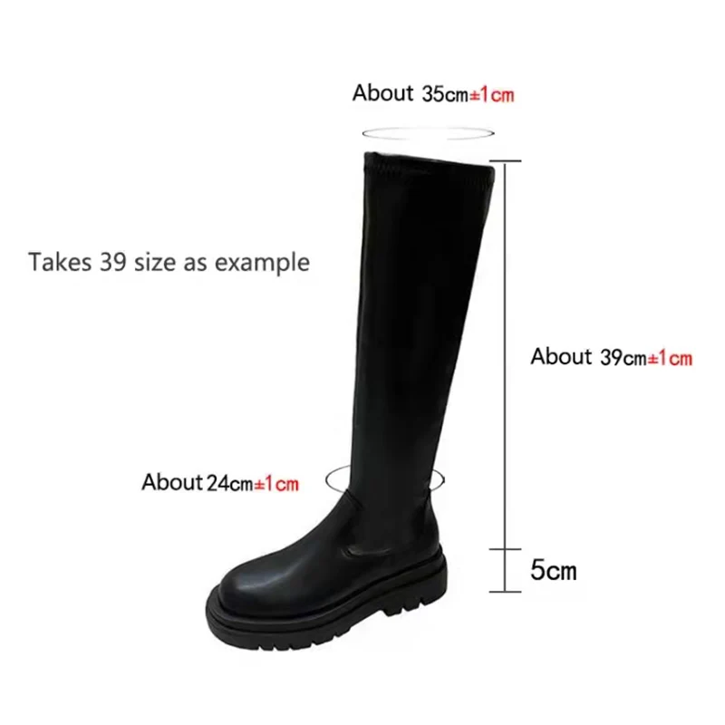 Autumn Winter Thigh High Boots Women Plus Size Slim PU Leather Long Boots Woman Fashion Platform Over The Knee Botas Mujer 2022