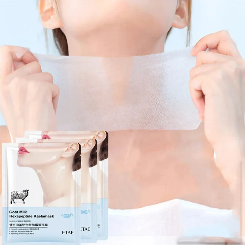 Ziegenmilch Sechs Peptide Halsmaske Kollagen Straffende Hälse Hautpflegemaske Schönheit Feuchtigkeitsspendende Lift Straffende Hals-Hautpflegemaske