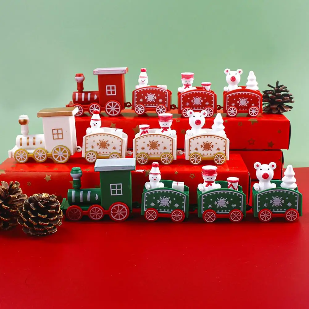 

Christmas Train Ornament Adorable Crafts Children's Day Gift Plastic Baking Cake Decoration Xmas Train Toy New Year Decoration