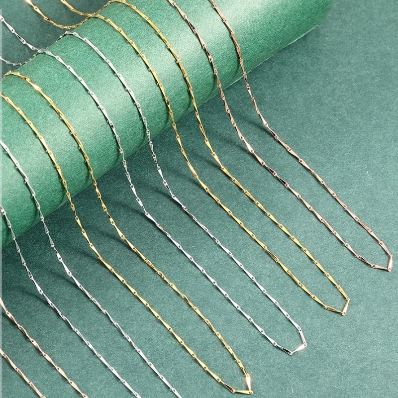 

925 Sterling Silver 0.8MM Link Chain Necklace Women Thin Lightweight Shiny 50/55/60CM Stackable Chokers Necklaces In 3 Colors