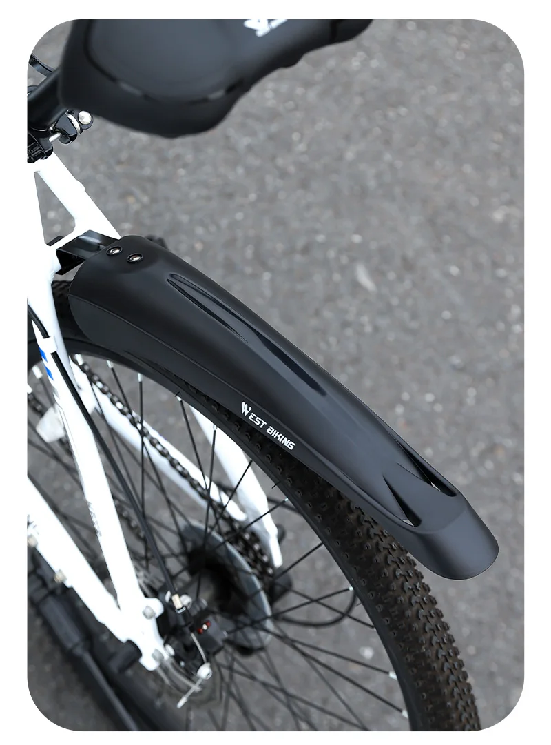 WEST BIKING Breite Fahrrad-Schutzbleche, Hohlschutzblech-Set für 20-24 Zoll Mountainbikes, für Regenfahrten auf dem Trail, aus strapazierfähigem PP-Kunststoff – Detail 13