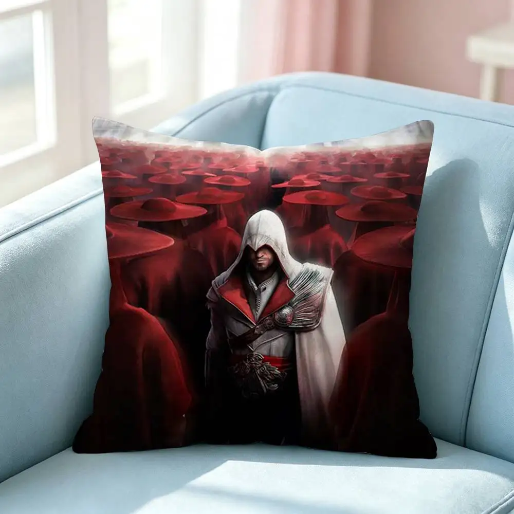 Pop Adventure Game Assassin Creed Pillow Case Square Double-Sided Sofa Cushion Cover Bedroom Bedside Pillow