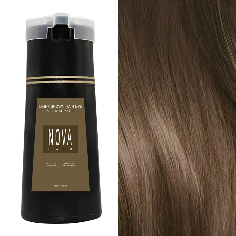 Nova Hair Dyeing Hair Care Shampoo 3 w 1 Natural Fast White Hair Dyed Black Hair Dye Lasting Convenience Men Women Hair Care