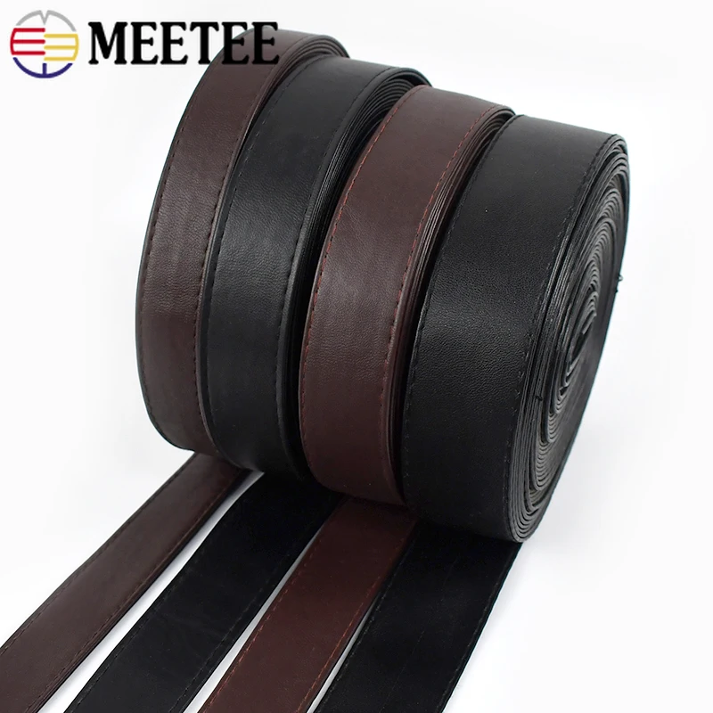 

10/20Meter Meetee 10-30mm PU Imitation Leather Cords Webbing Bag Strap String Rope DIY Necklace Bracelets Decoration Accessories