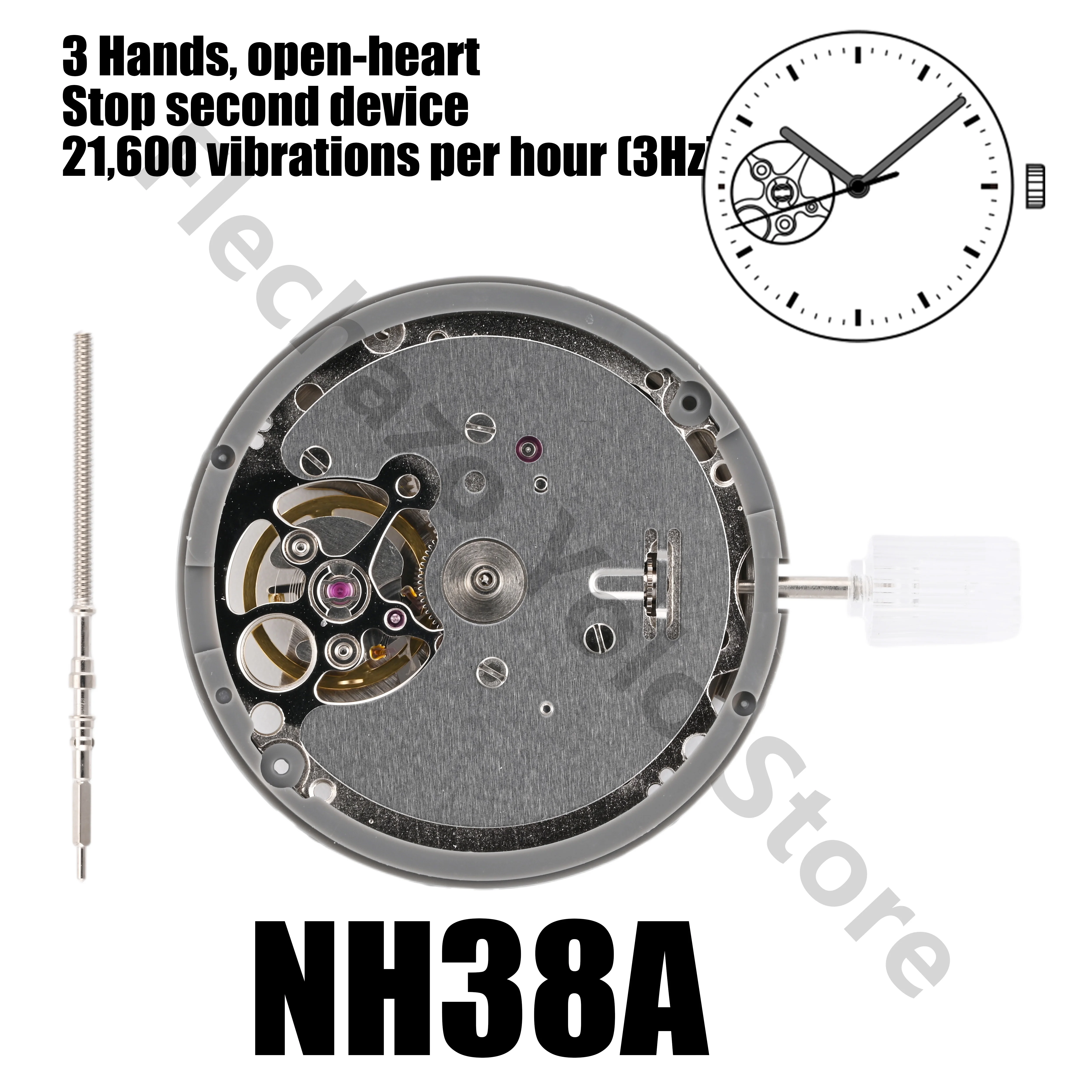 NH38A Movement Mechanical Movement Mod Automatic Watch Mechanism 24 Jewels High Accuracy NH38 Top Repair Parts