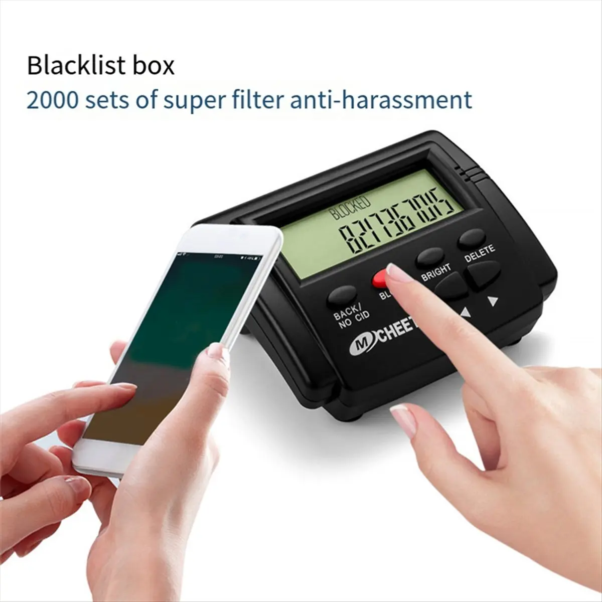 A74U Call Blocker 2000 Group High Capacity Call Blocker with LCD Display Anti-Nuisance Incoming Call Phone Blocker