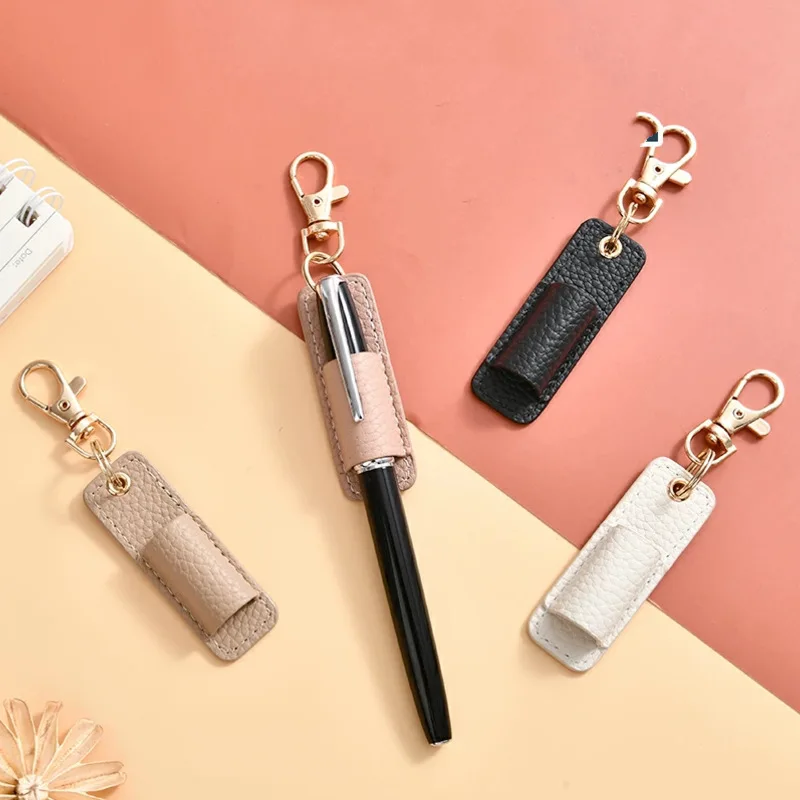 

Holder Case Sleeve for Ipad Apple Pencil Portable Pu Leather Lanyard Pen Holder Necklace Style with Keychain Pen Case Pen Pouch