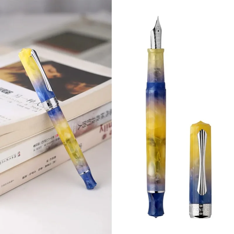 PENBBS  Fountain Pen 470 Pulling Vacuum for Inking Large Capacity Acrylic F/M Bright Nib Pen Business Writing Office Stationery