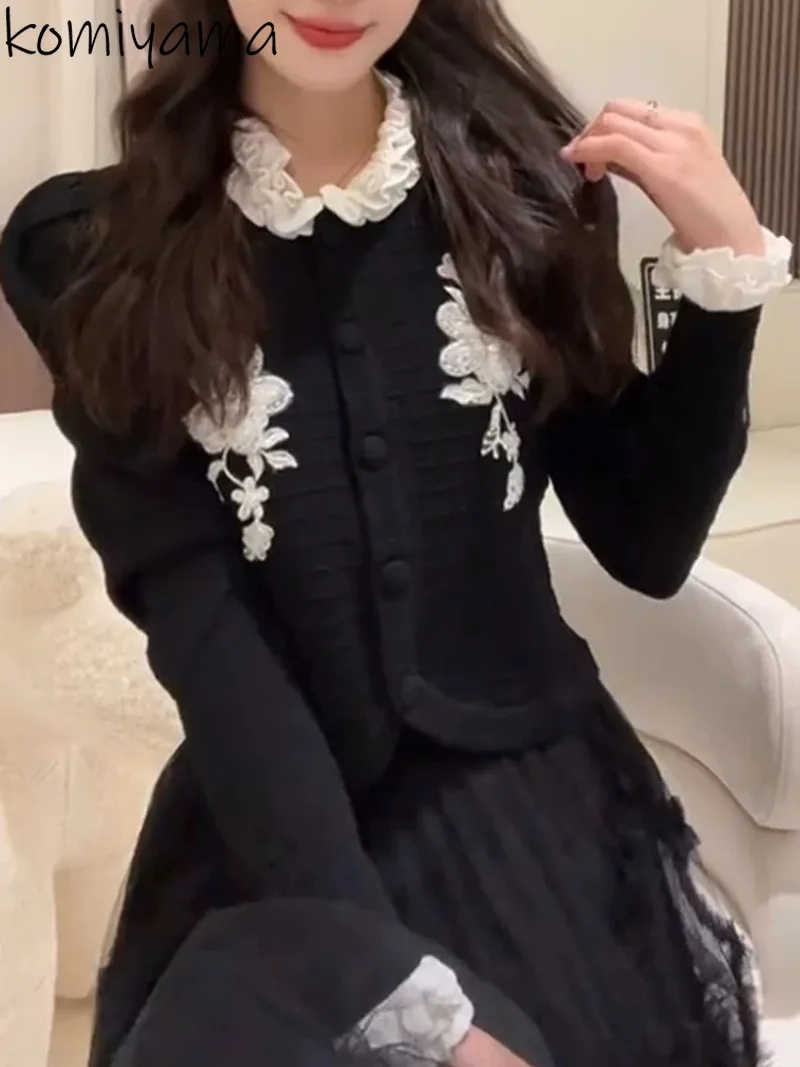 

Embroidery Flower Women 2025 Outerwears Long Sleeve Abrigos Invierno Single Breasted Jacket Elegant Chaquetas Mujer Jackets