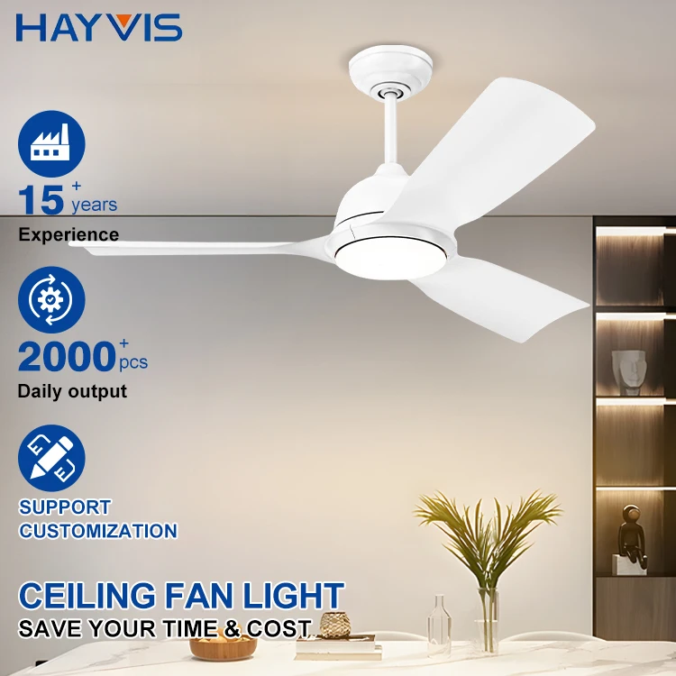 Latest Model Modern Indoor Living Room Office Ceiling Fan Light 52 Inch 3 Blades Mute 3CCT Adjustable Led Ceiling Fan Light