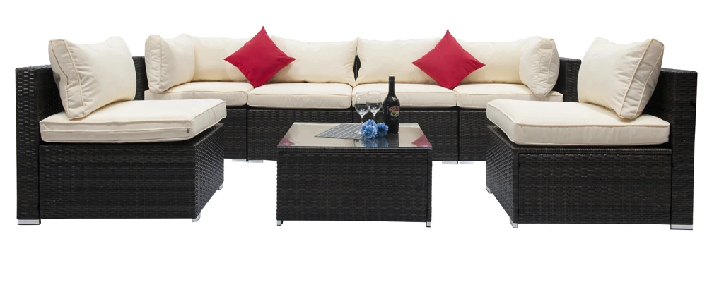 

7 outdoor wicker garden furniture rattan sofa set comfortable rattan sofa patio conversation set outdoor furniture