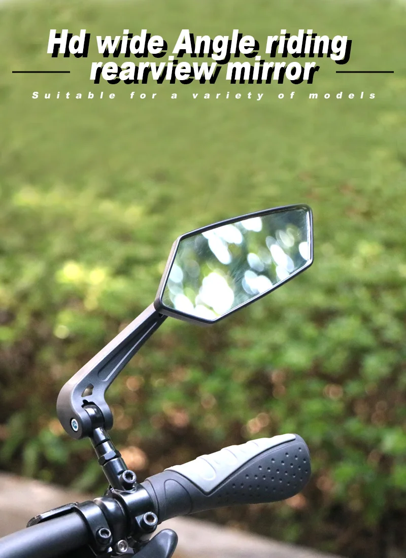 RIDERACE A Pair View Mirror Bike Cycling Clear Wide Range Back Sight Rearview Reflector Adjustable Handlebar Left Right Mirrors