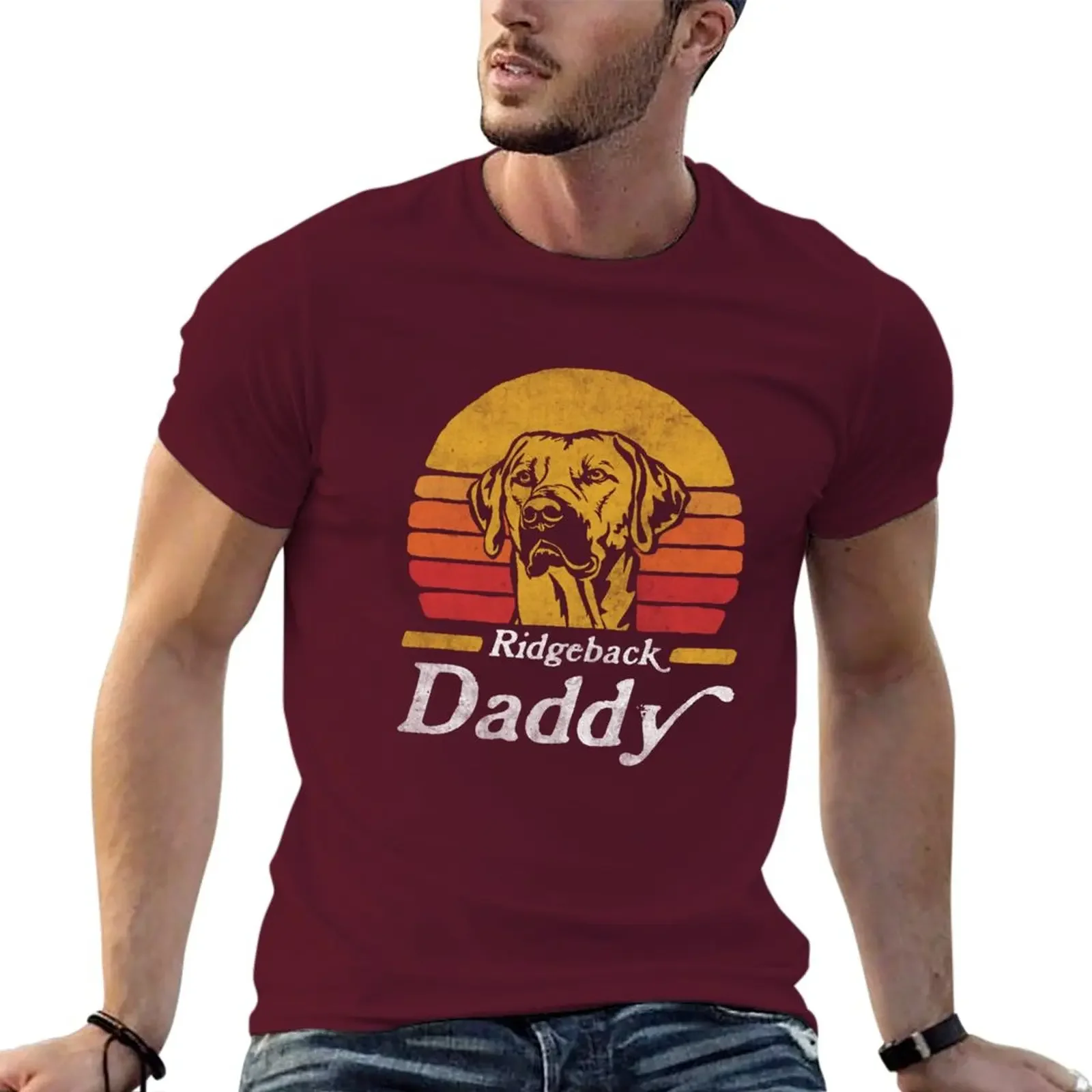 Cheavyweight s Retro Vintage Rhodesian Ridgeback Daddy T- anime cute clothes vintage clothes sweat shirts Men's cotton t-shirt