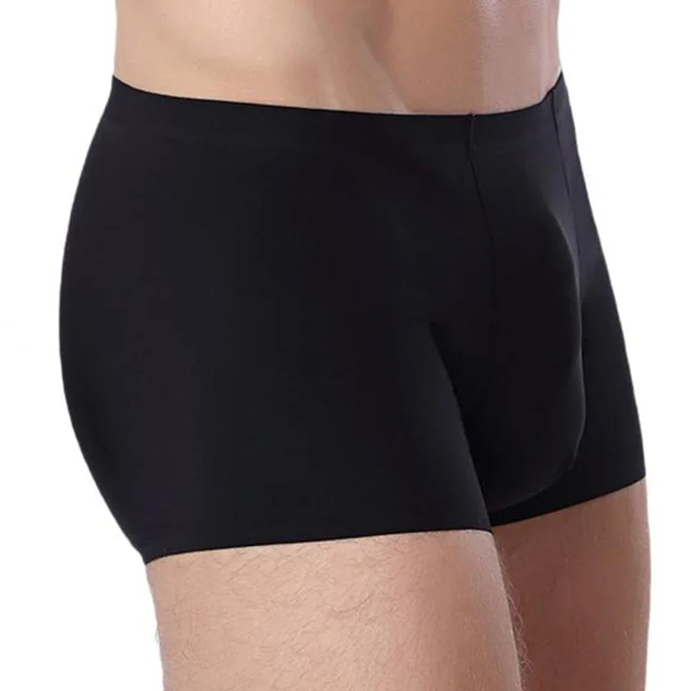 Low Waist Men Solid Color Seamless Breathable Bulge Pouch Underwear Panties Elastic Close-fitting Boxershorts Trunks