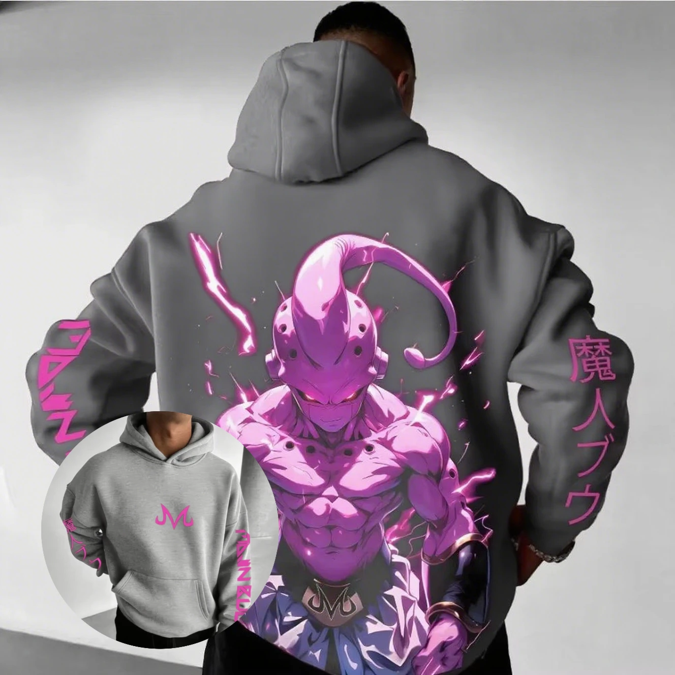 

Толстовка унисекс Dragon Ball Majin в стиле аниме для мужчин и женщин, уличная одежда, повседневный пуловер, толстовка из хлопка с графическим принтом, весенне-осенняя мода