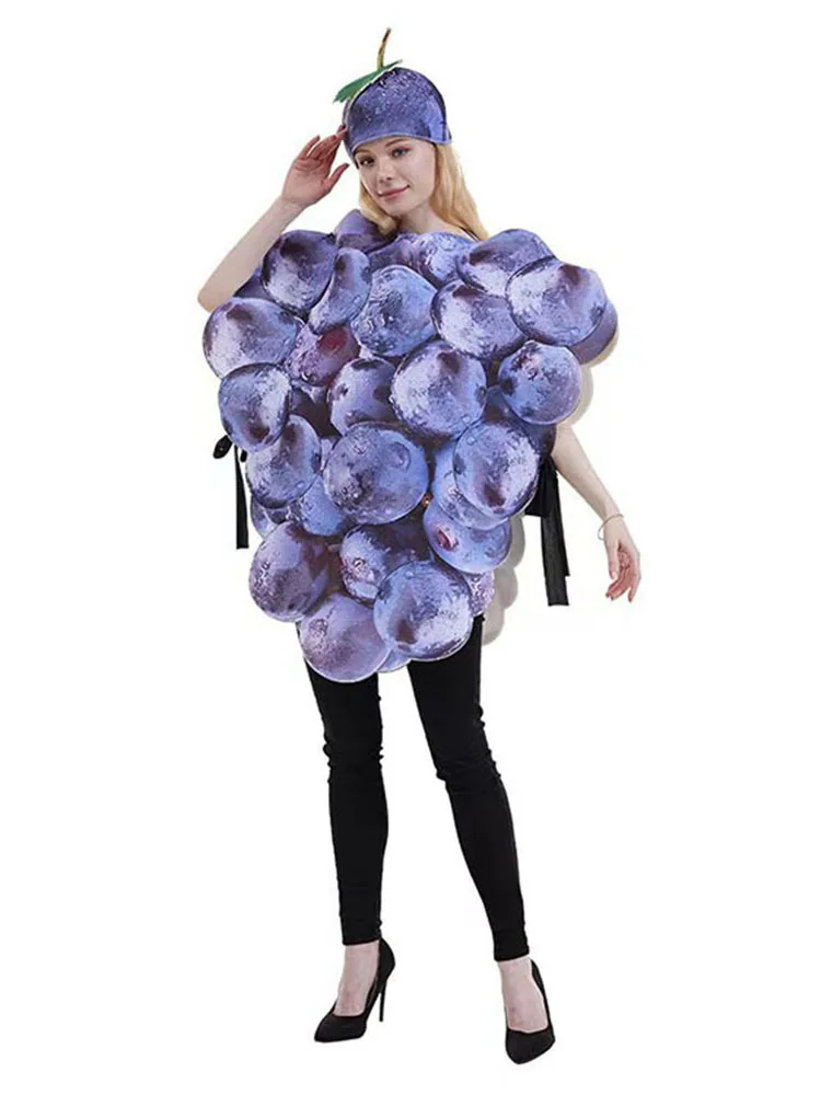 

Adult loween Purple ape Costume Cany Year End Par Funny Fruit Theme Crystal ape Performance Outfit Stage Costume