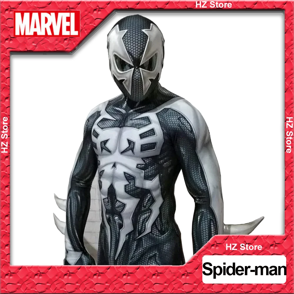 

Marvel Spider-Man 2099 White Bodysuit A New Universe Jumpsuit with Not Detachable Mask Halloween Cos Costume for Man Gift