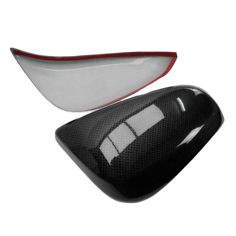 4X Carbon Fiber Side Rear View Mirror Cover Cap Decor Trim For Toyota Hilux Revo Vigo Fortuner Highlander RAV4 Innova