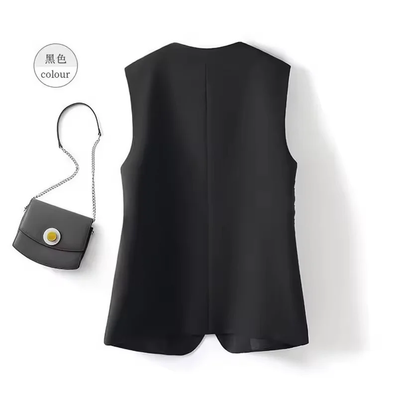 Fashion Suit Vest Women New 2025 Autumn Korean Sleeveless Casual Blazer Vests Coats Female Temperament Joker Outerwear Tops