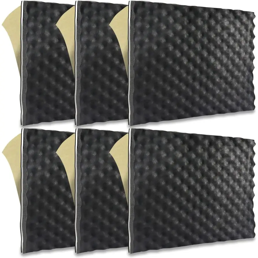 

3 in 1 Car Sound Deadener 6pcs 16 X 12 X 0.7 Inches SelfAdhesive Butyl Closed Cell Foam Panel Heat Shield Automotive Noise Insul