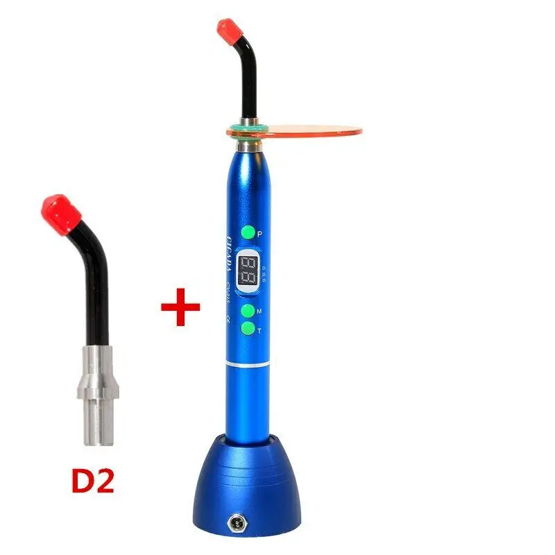 

Dental Wireless Cordless LED Curing Light Cure Lamp D2 Composite Resin/Rod Tip Blue Color