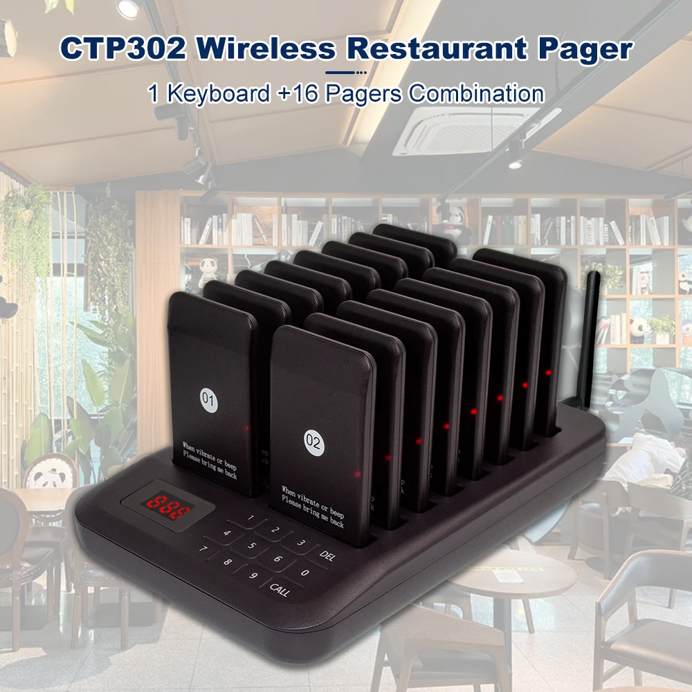 Restaurant Pager Pagers Wireless Caller Buzzer Church Beeper Bell Calling System Cafe 16 Coasters Bar Fast Food Truck Bars Hotel