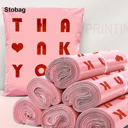 StoBag 100pcs Pink Express Mailers Envelope Courier Bags Delivery Package Sealing Plastic Transport Self Adhesive Shipping Pouch