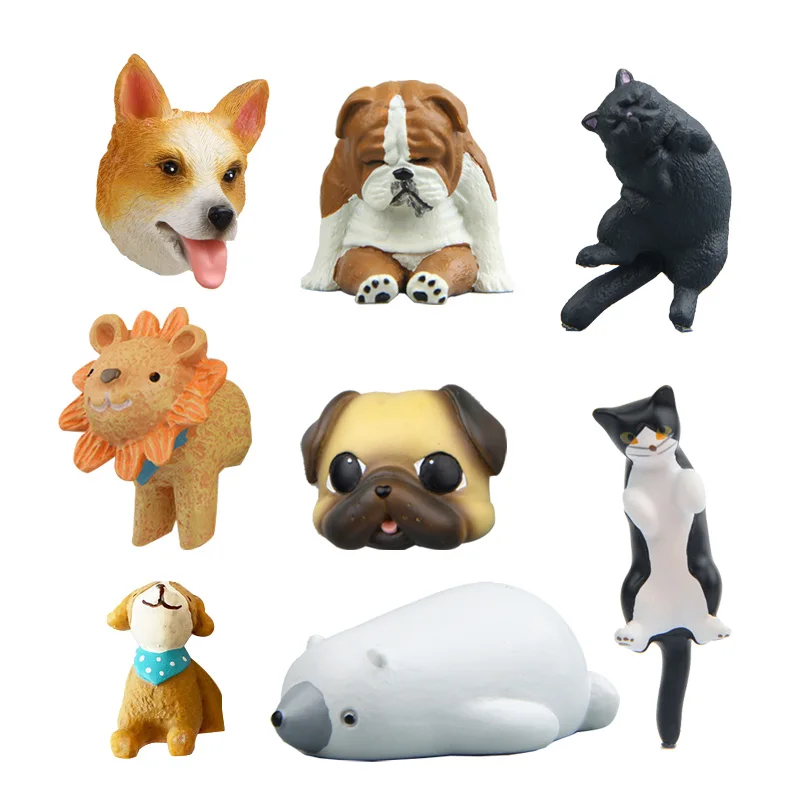 1pc Dog Cat Lion Frog Fridge Magnet Lifelike Resin Puppy Whiteboard Refrigerator Sticker Message Post Home Kitchen Decoration