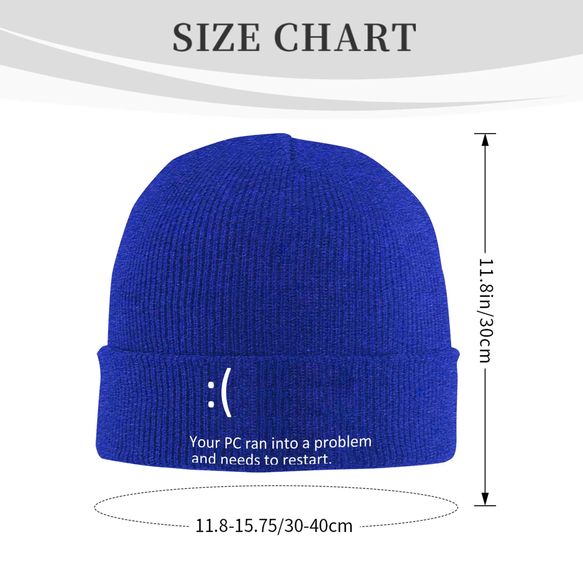 Blue Screen of Death Merch Winter Slouchy Beanie For Women Men Skullies Knitted Caps  Bonnet Knit Hat