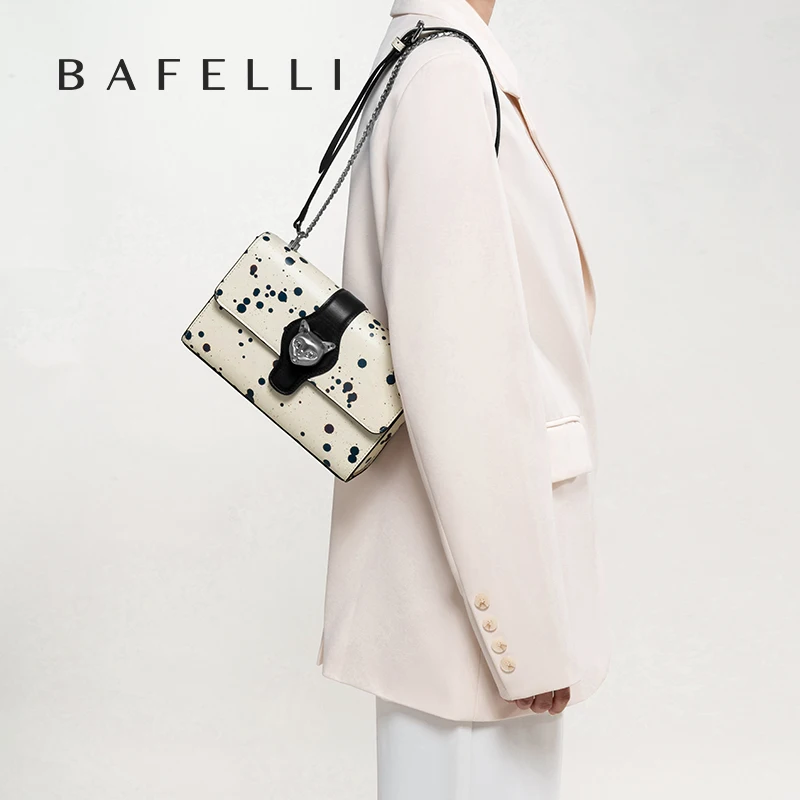 NEW WOMEN'S HANDBAGS BAFELLI 2024 TREND MESSENGER BAGS FOR WOMEN SHOULDER GENUINE LEATHER CAT LUXURY BRAND DESIGNER STYLE