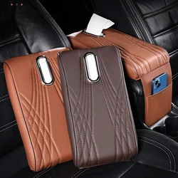 Multifunctional Car Armrest Storage Box Height Pad Universal Leather Memory Foam Auto Center Armrest Protective Cushion Support