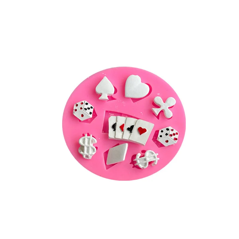 Playing Card Silicone Mould Poker Cookie Chocolate Fondant Cake Decoration Kitchen Baking Tool Clay Gumpaste Plaster Mould