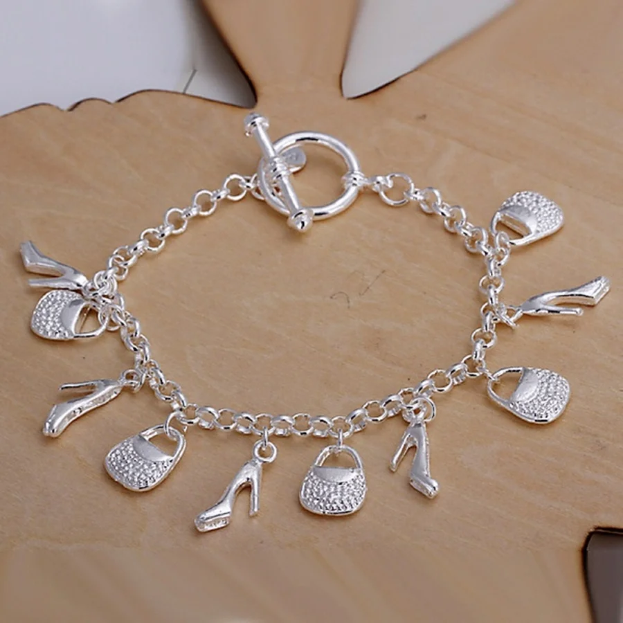 New Fashion Gift for Women Girl Beautiful High Quality Silver 925 Jewelry Charm Bracelets Factory Price Free Shipping H108