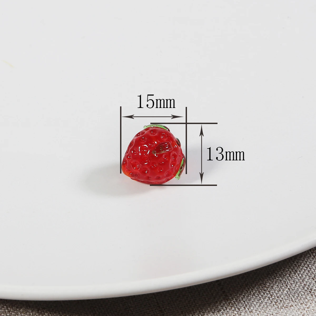 1Pc 15x13mm perline di cristallo di smalto colorato fragola perline di vetro distanziatore multicolore per gioielli che fanno braccialetto fatto a