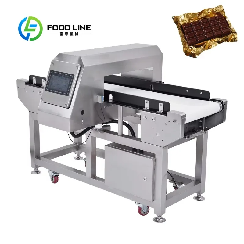Customize Automated Conveyor Food Metal Detector Custom 304 Stainless Steel Touch Screen For Snack Food Processing Factory