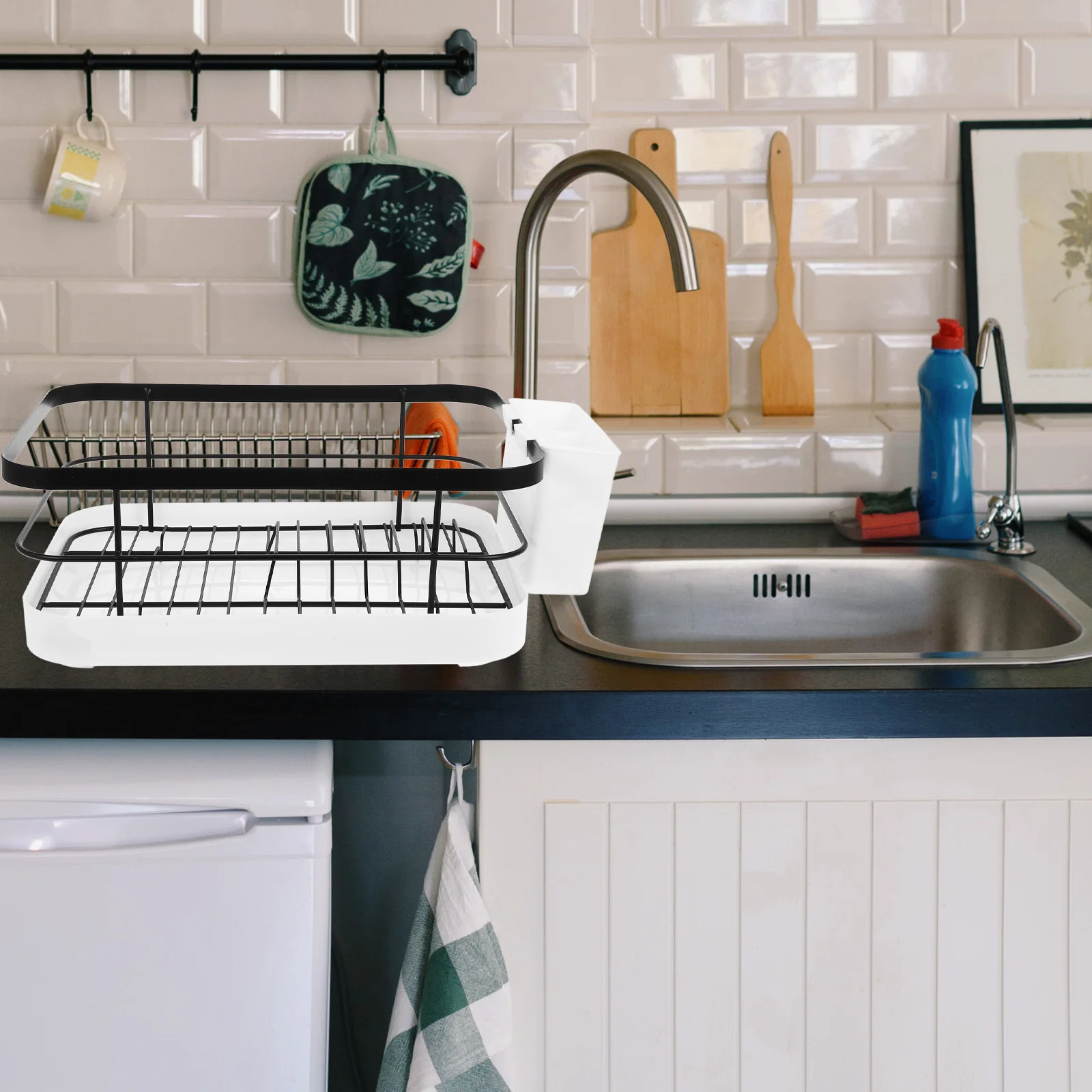 

1Set Kitchen Dish Drying Rack Countertop Organizer Plate Holder Cutlery Silverware Drain Stand Kitchen Drying Stand