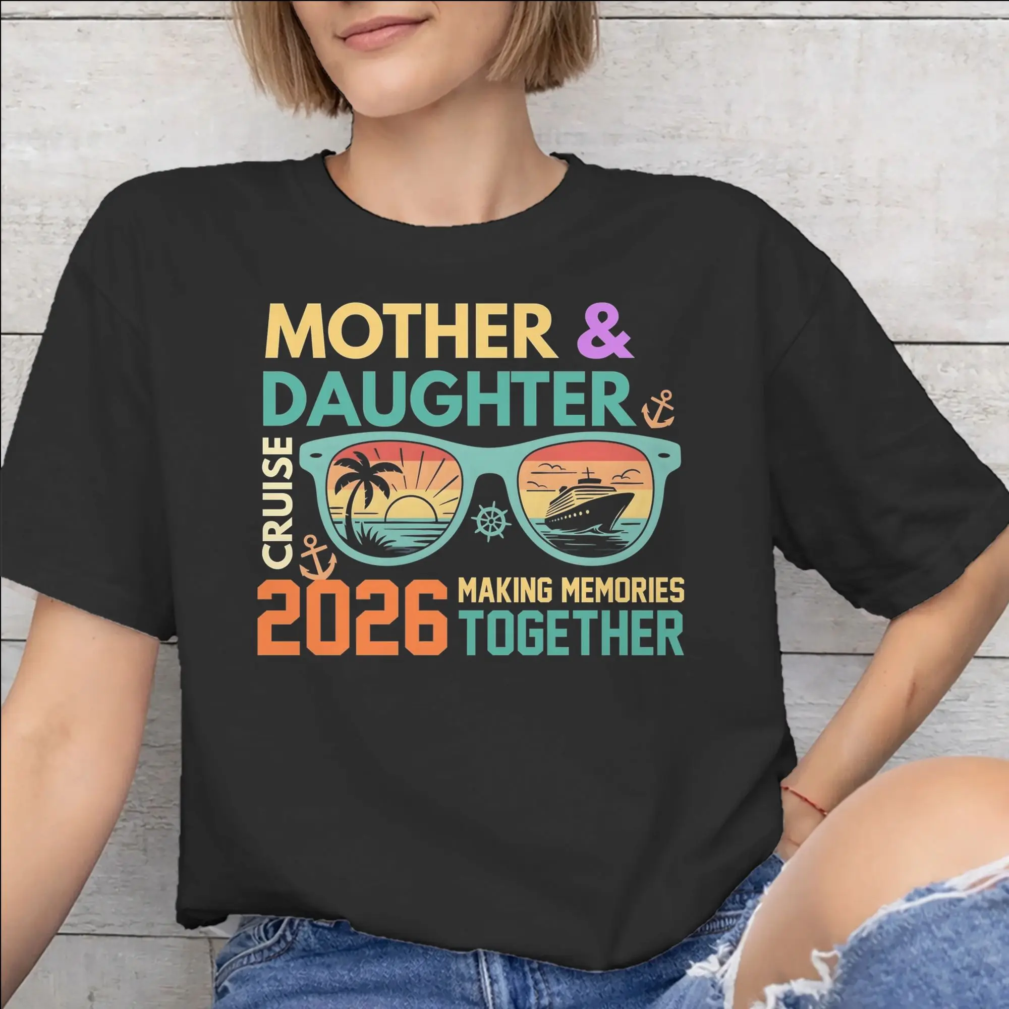 Men Women Print Family Cruise 2026  T Shirt Tee Pure Cotton Making Memories Together T-shirts Clothes