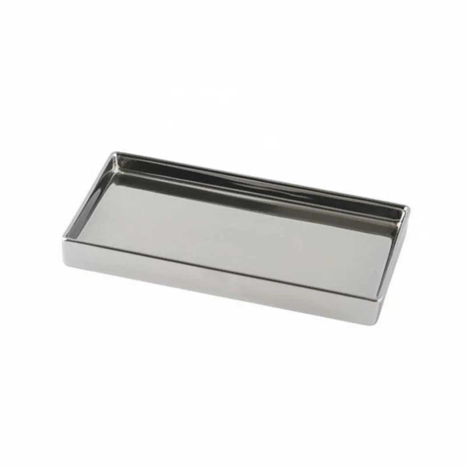Pewter Ceramic Tray Luxury Nordic Aesthetic Storage Plate Elegant Design Ceramic Vanity Tray for Dresser, Washroom, Entryway