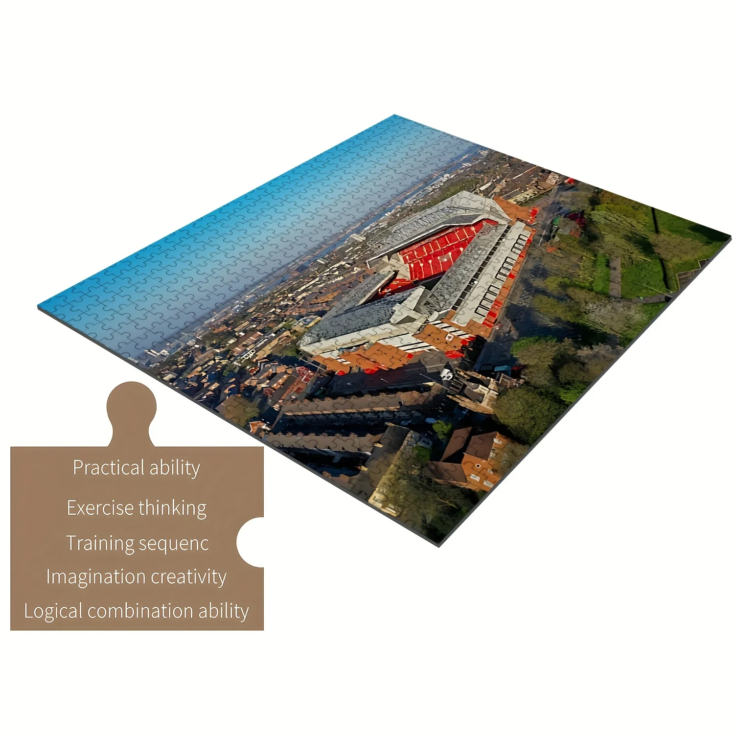 1000pcs Liverpool Anfield Stadium Jigsaw Puzzle - Large 48.9cm x 67.95cm Anfield Pitch & Iconic Stand Map, Intermediate Challe
