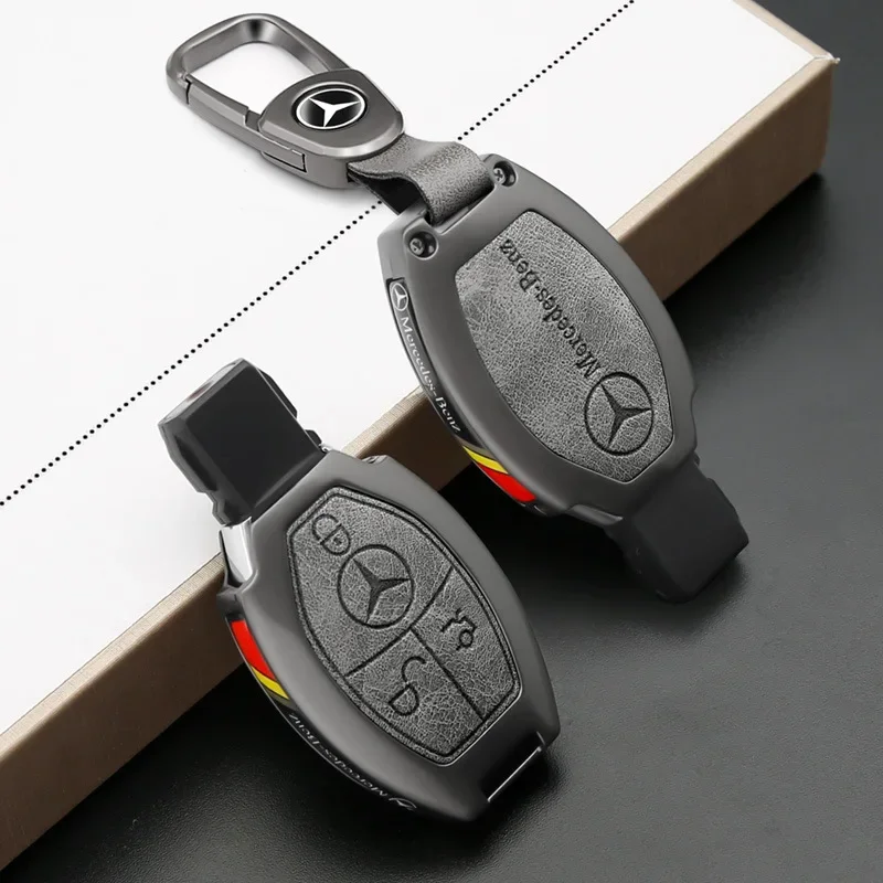 Leather Car Remote Key Case Cover Shell For Mercedes Benz A B C S Class AMG GLA CLA GLC W176 W221 W204 W205 Auto Accessories