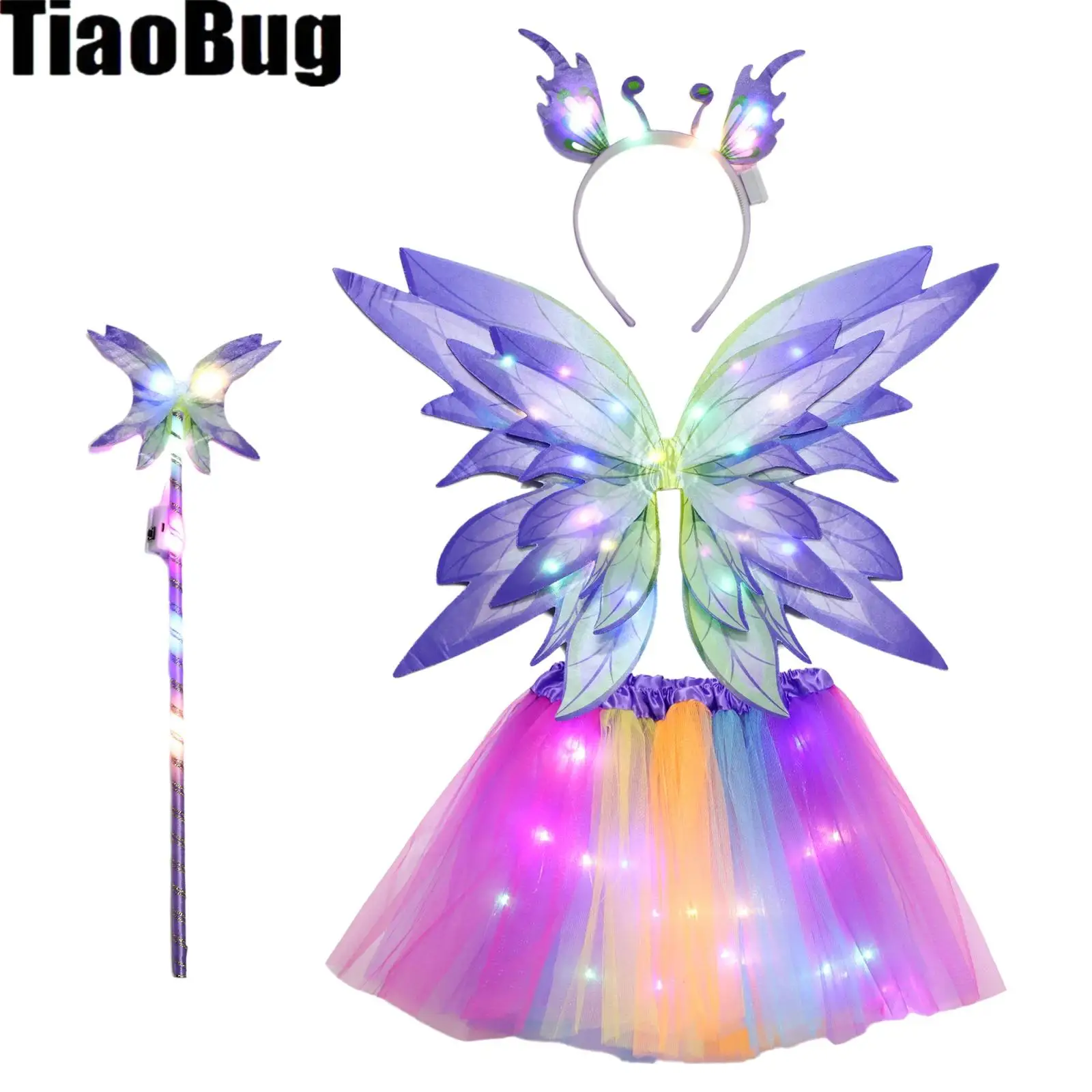 

Хэллоуин Цветочная Фея Градиентные Крылья Асимметричные Двухслойные Крылья Эльфа Эластичные Кольца Крылья для Детей Косплей Фестивали