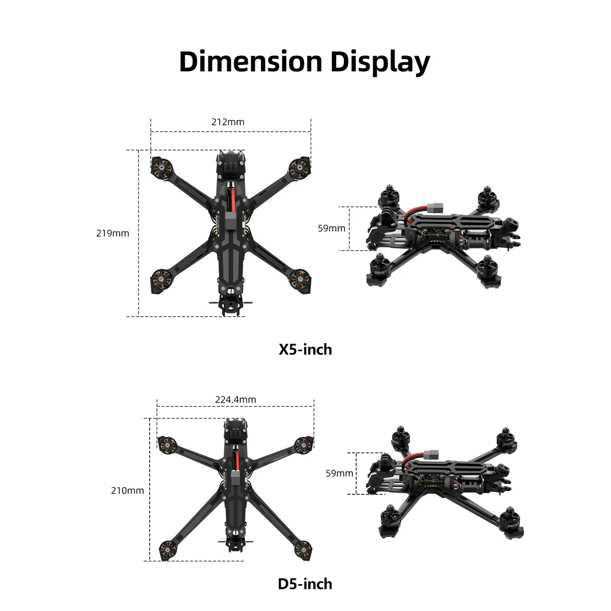 GEPRC Vapor-X5 D5 WTFlong TAKER H60 _ BLS 60A 4IN1 ESC SPEEDX2 2207E 1960 KV FreKouFPV Drone