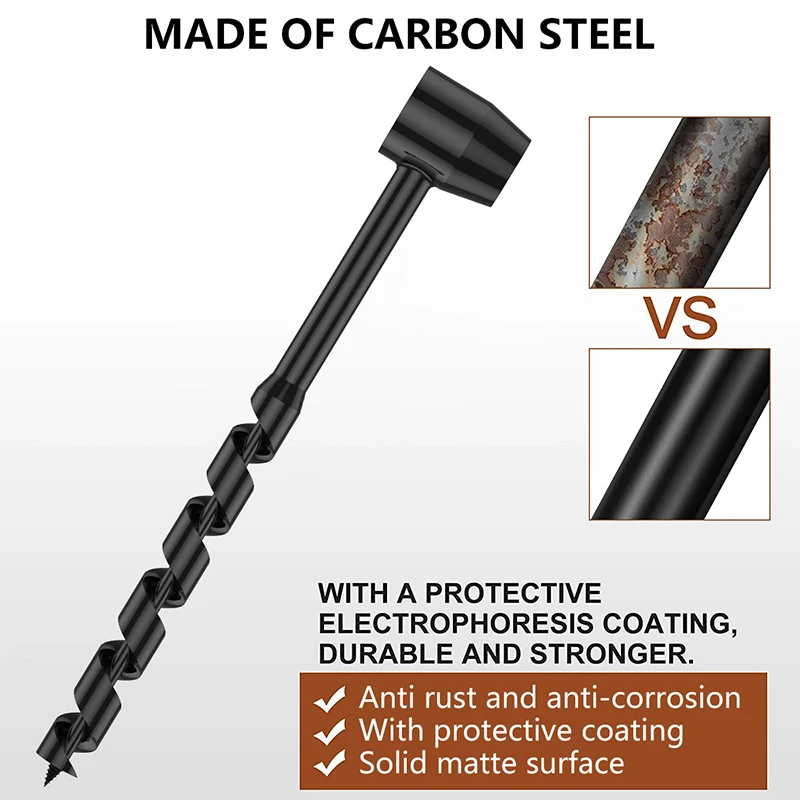 Auger Drill Bits Outdoor Survival Punch Tool Camping Bushcraft Manual Hole Maker Wrench Wood Drill Core Woodworking