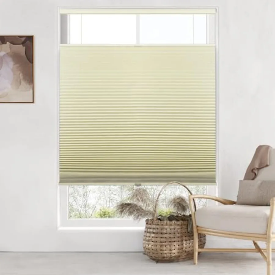 

Top Down Bottom Up TDBU Cordless Cellular Shades, Blackout Light Blocking Honeycomb Shades Thermal Insulation Noise Reduction B