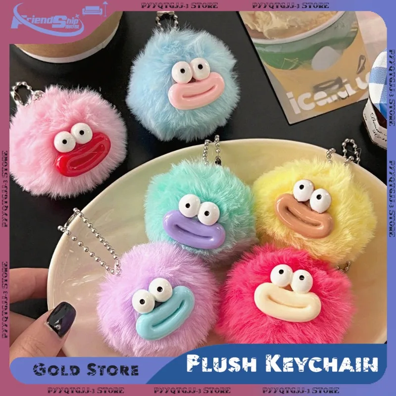 LLavero de peluche de dibujos animados, payaso divertido, llavero de boca de salchicha rellena, colgante de boca grande colorido esponjoso, periféricos de animé