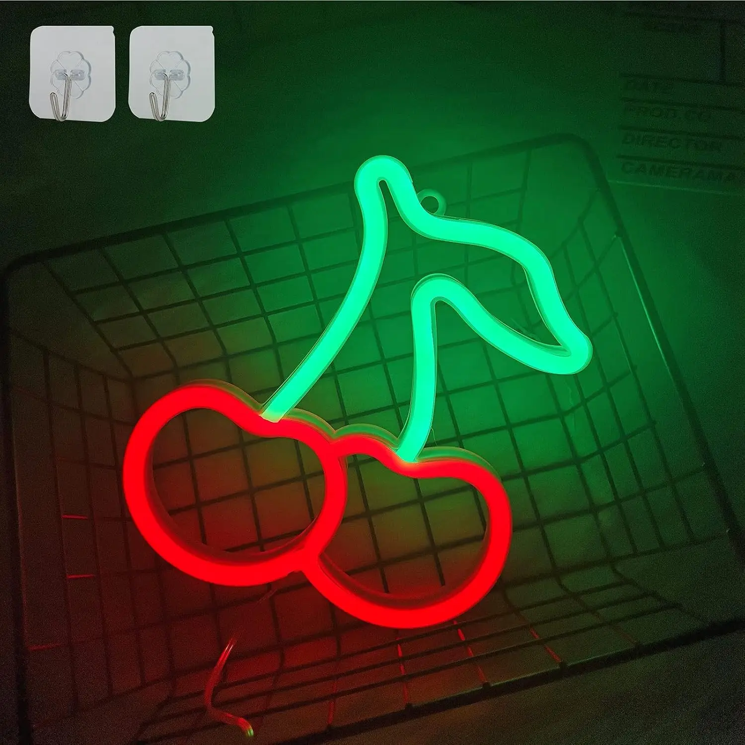 Insegna luminosa al neon ciliegia Luce al neon alimentata tramite USB/batteria per la casa Bar Cucina Sala Cafe Decorction Regalo Luce notturna