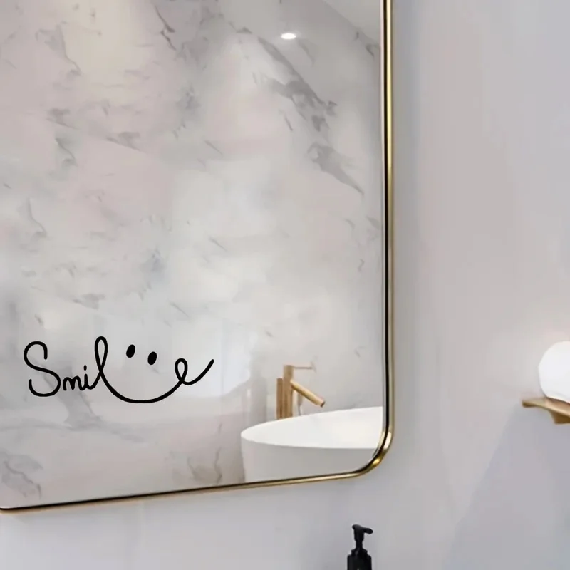 ملصق فينيل Smile - ملصق مقاوم للماء مقاس 12 × 4 سم للسيارة والكمبيوتر المحمول والنافذة والأكواب #3