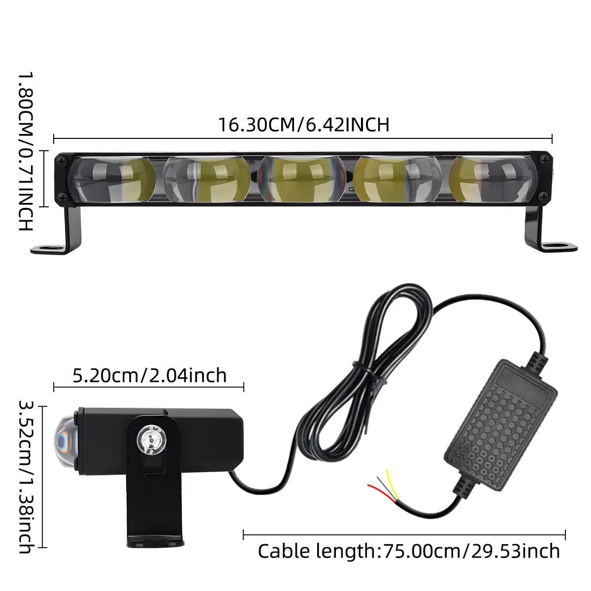 Dual Color Front Grille Long Row Work Light 12V 24V LED Light Bar 1/2/3/4/5 Lens Spotlight Driving Fog Light For Jeep Truck SUV